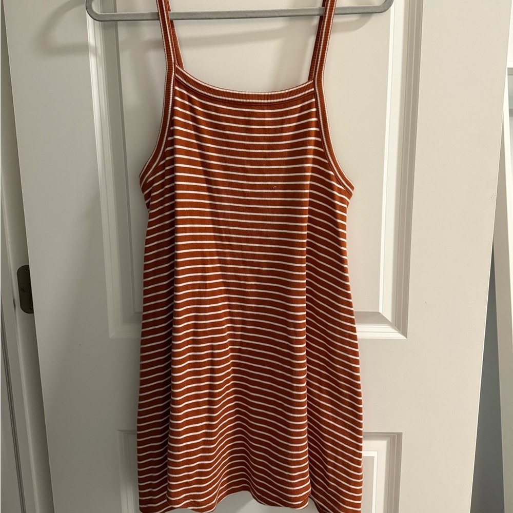 RVCA Orange and White Striped Dress